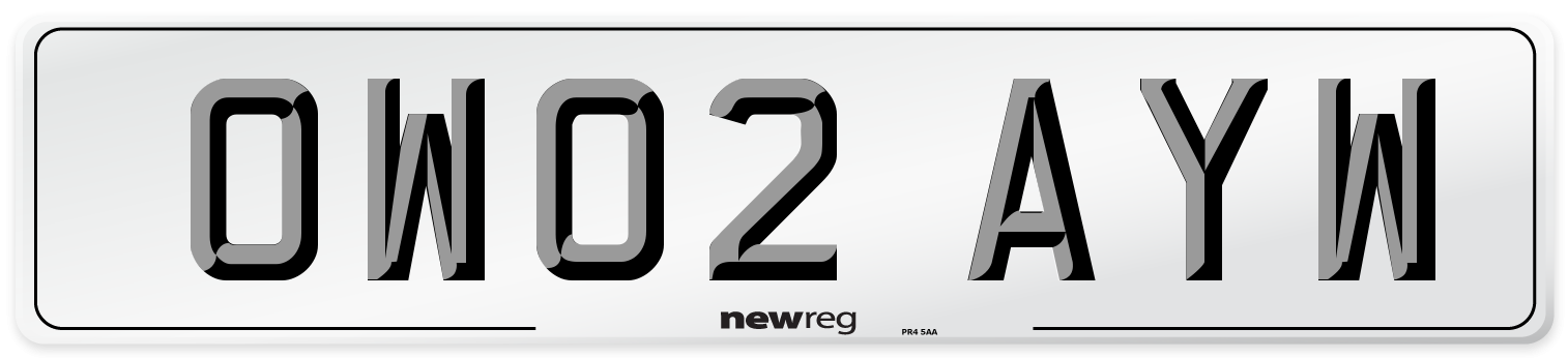 OW02 AYW Number Plate from New Reg